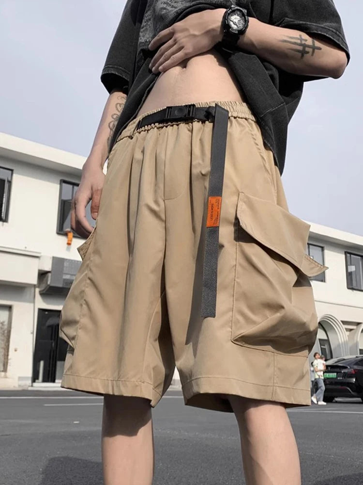 american functional cargo shorts for men 2024 summer multi pockets baggy gym short pants y2k streetwear bermuda shorts hombre unique cargo style 388