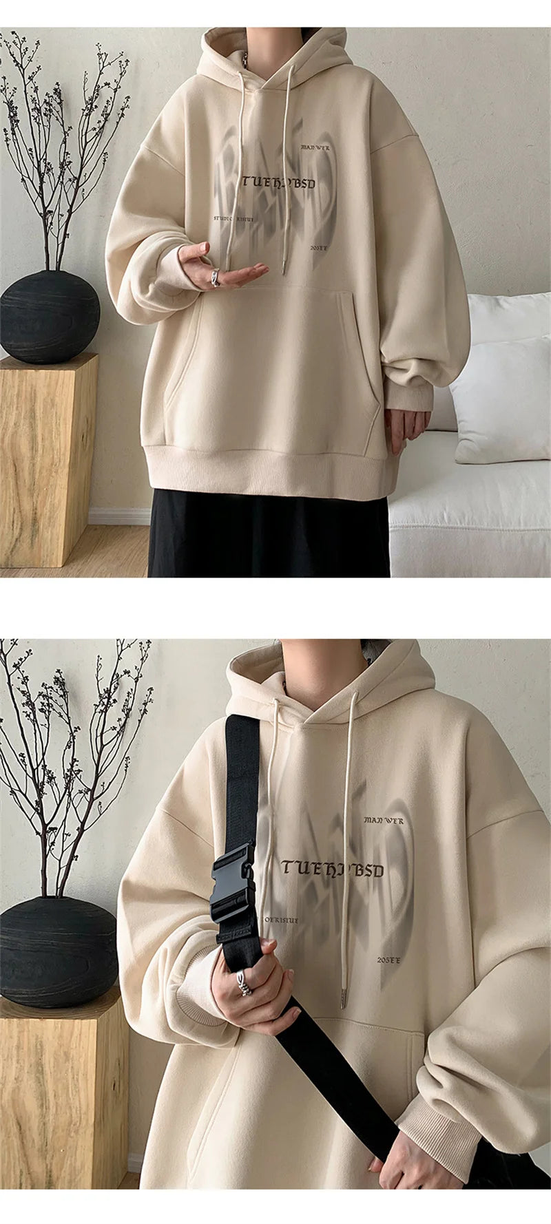 New Gothic Letter Printed Hoodies For Men Autumn Hip Hop Oversized Hooded Sweatshirt Y2K Streetwear Graphic Hoodie Tracksuit Street King Limited