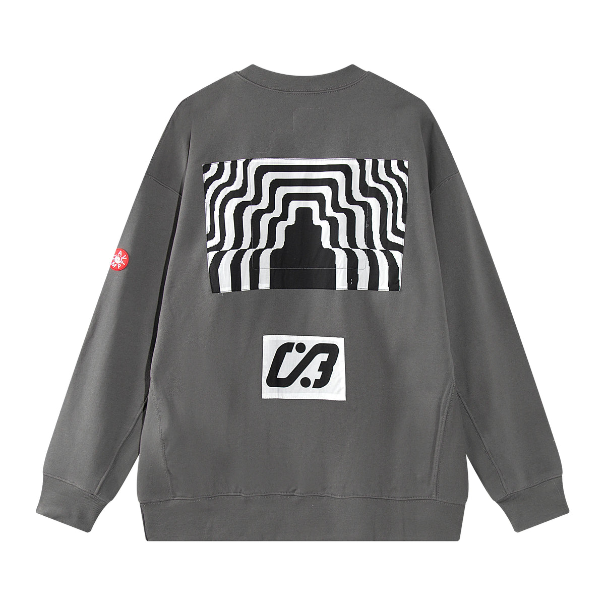 2024 CE Brand Fashion Fiction Comic Face Print Sticker Wax Gray High-Street Cotton Round Neck Sweater Sweatshirt Street King Limited