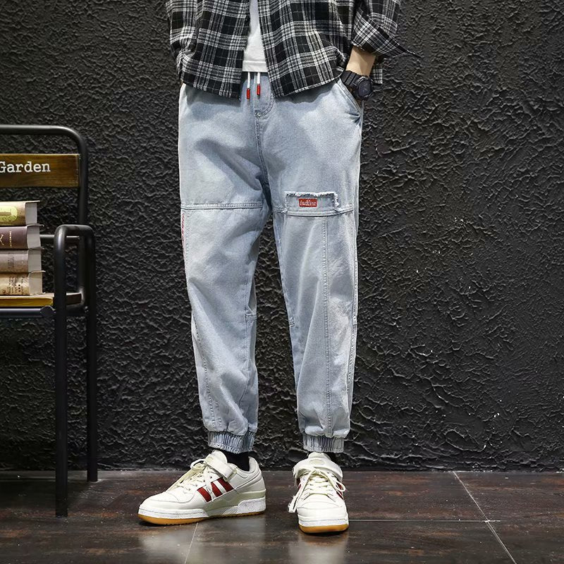 "Highlife" Streetwear Hip Hop Unisex Faded Denim Pants Daulet Apparel