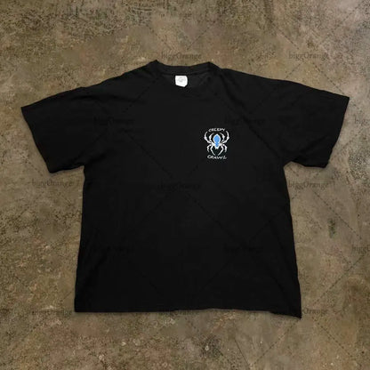 2023 American Streetwear Goth Punk Letter Print Oversized T-Shirts Men's Fashion Casual Loose Crew Neck Tops T-Shirts Women's Street King Limited