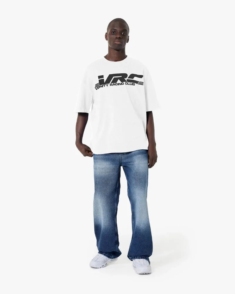 European and American New Racing Letter Printed Oversized Short-sleeved Tops Men Y2k Harajuku Retro Fashion Loose T-shirts Women Street King Limited