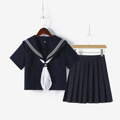 Navy Sailor Outfit Japanese Style School Uniform Skirt Girls JK Uniforms Student Sailor Dress Korean Student Seifuku COS Costume Street King Limited
