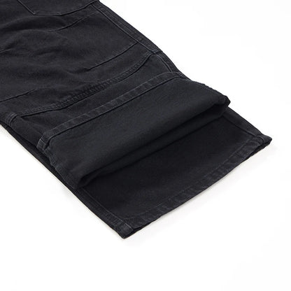 men american streetwear fashion loose casual hip hop wide leg black denim baggy jeans pants man y2k cargo jeans trousers combat utility trousers