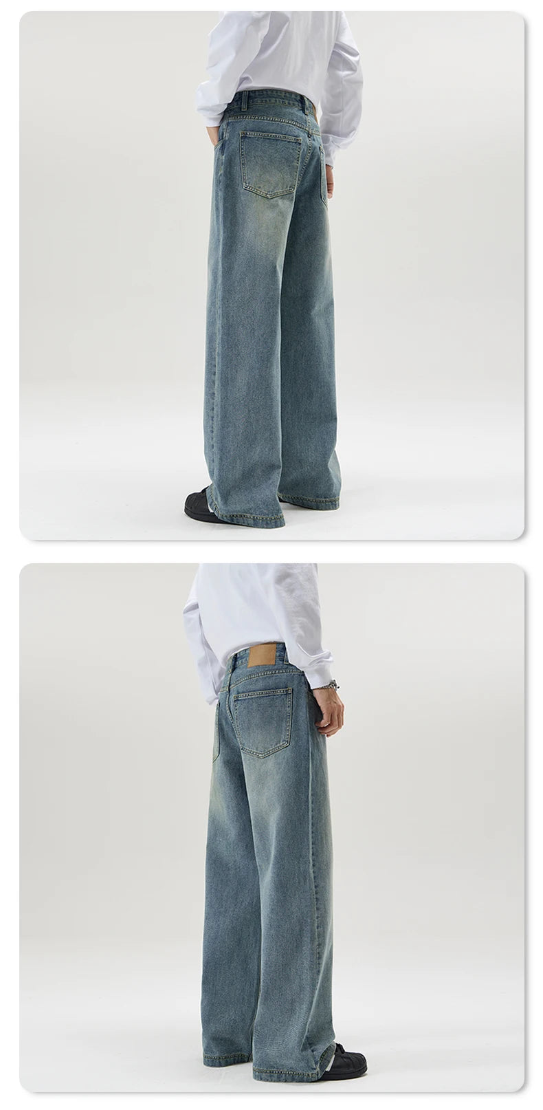men wide leg straight streetwear fashion loose casual vintage denim baggy jeans pants women y2k jeans trousers unique jeans style 1751