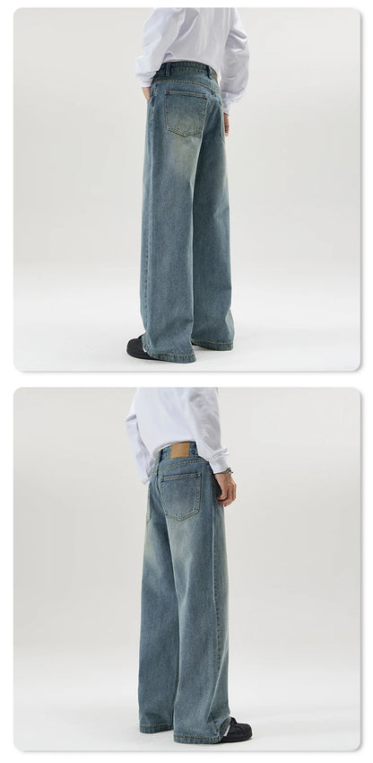 men wide leg straight streetwear fashion loose casual vintage denim baggy jeans pants women y2k jeans trousers unique jeans style 1751