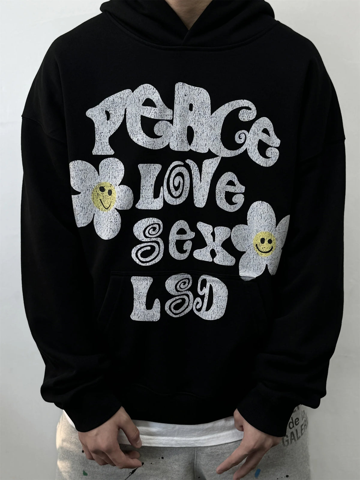 2024 Vintage readymade Style Letter Flower Print Quality Loose Oversized High-Street Cotton Hoodies Sweater Pullover Street King Limited