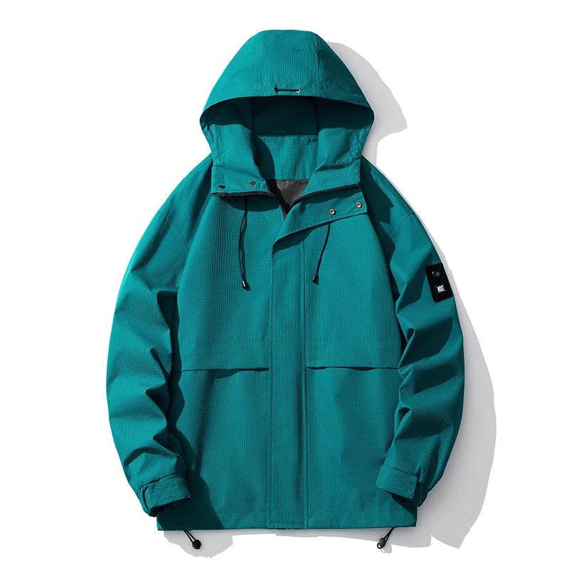 autumn mens lightweight waterproof jacket basic solid colours outdoor clothing daily travel unisex hooded jackets windbreaker unique default style 6162
