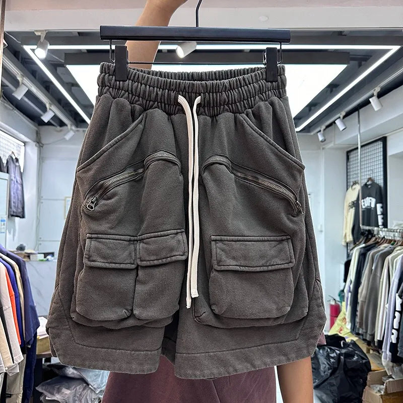 Multi-pocket zipper tactical overalls feature heavyweight shorts Street King Limited