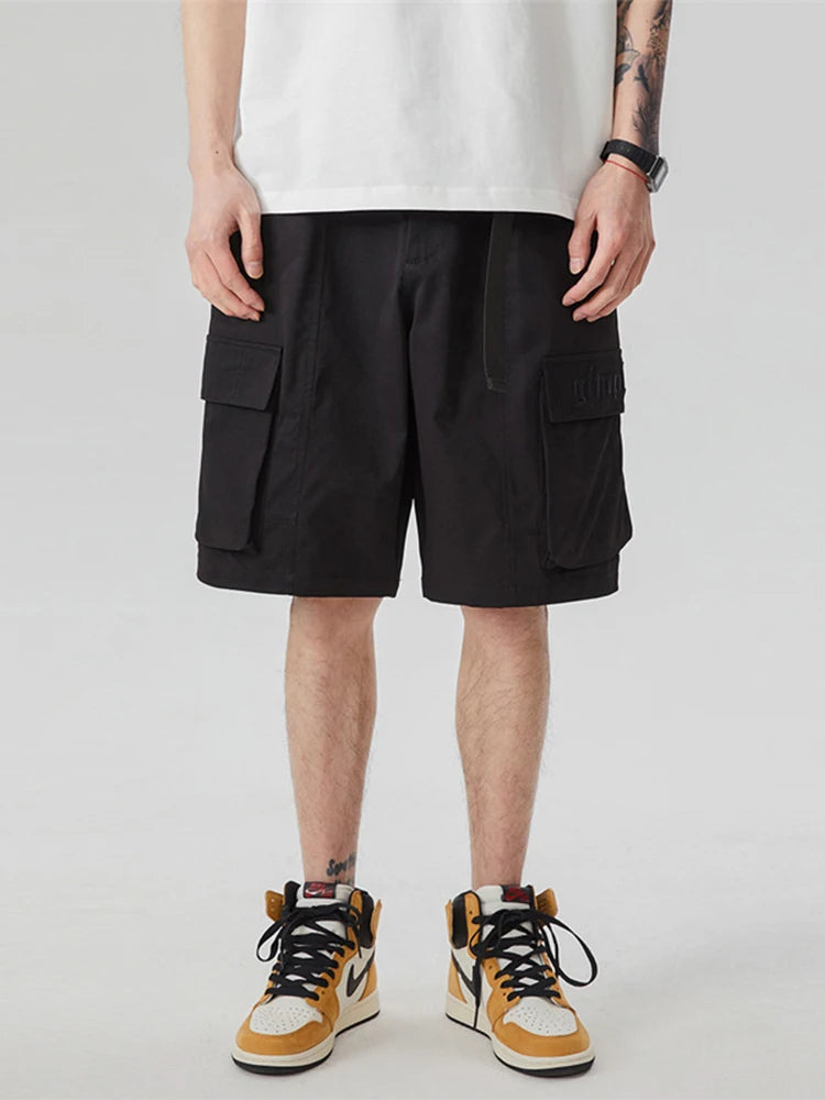 summer new american retro cargo shorts for men casual multi pocket baggy y2k shorts streetwear hip hop embroidery short cargo unique cargo style 303