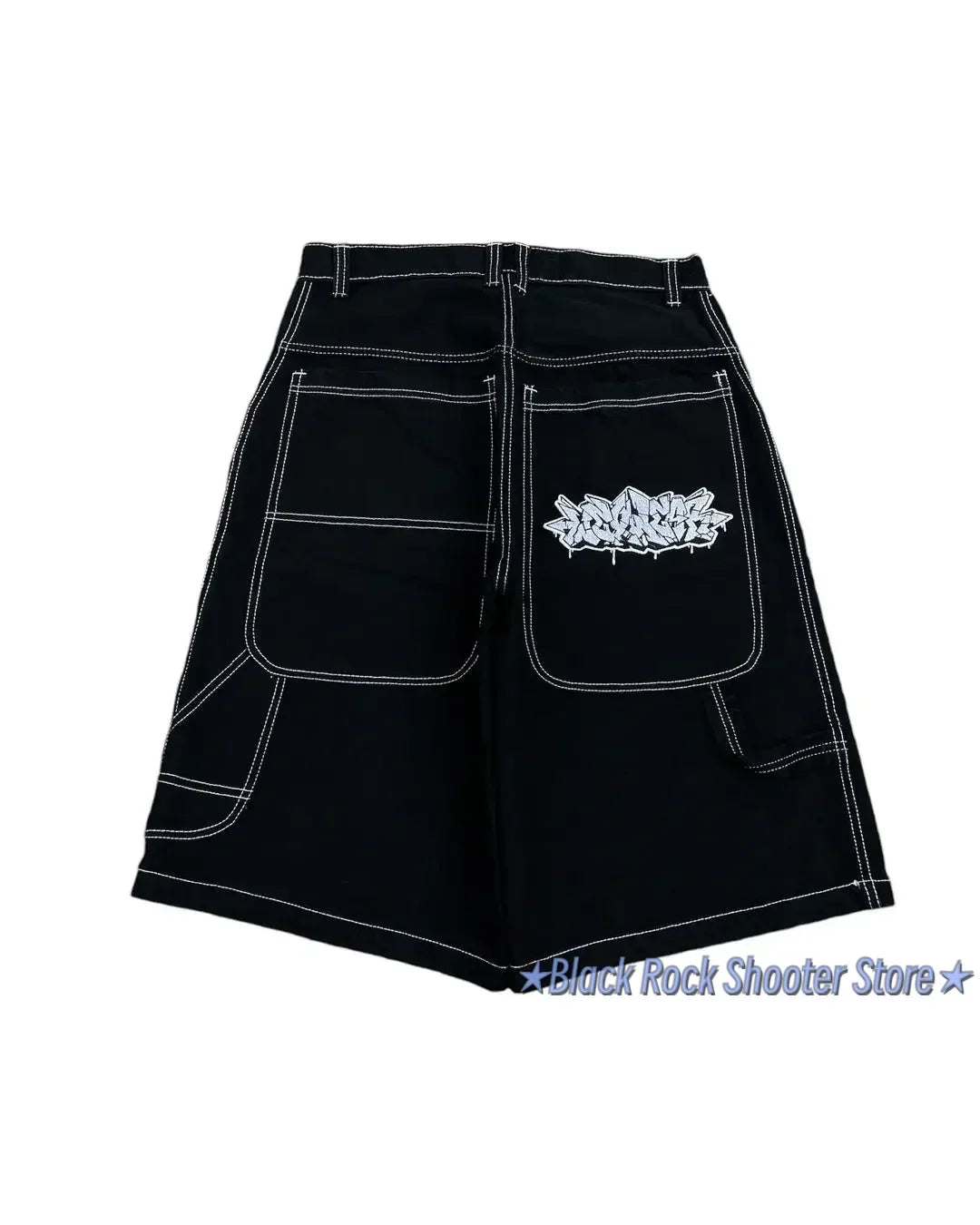 Hip Hop Wexwear Letter Embroidery Graphic Shorts Harajuku Streetwear Y2k Black Jeans Denim Baggy Gym Skate Shorts Men Clothing Street King Limited