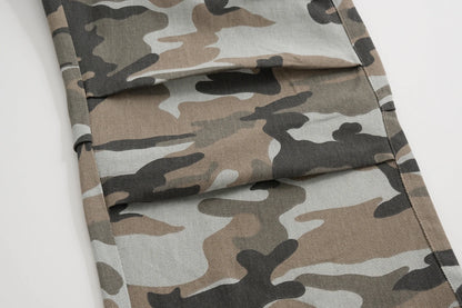 streetwear side pockets camouflage baggy cargo pants men and women straight patchwork casual jeans loose oversize denim trousers unique cargo style 2888