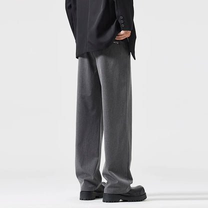 suit pant men korean streetwear fashion loose casual plus size straight suit pant office man commuter pants trousers clean everyday pants