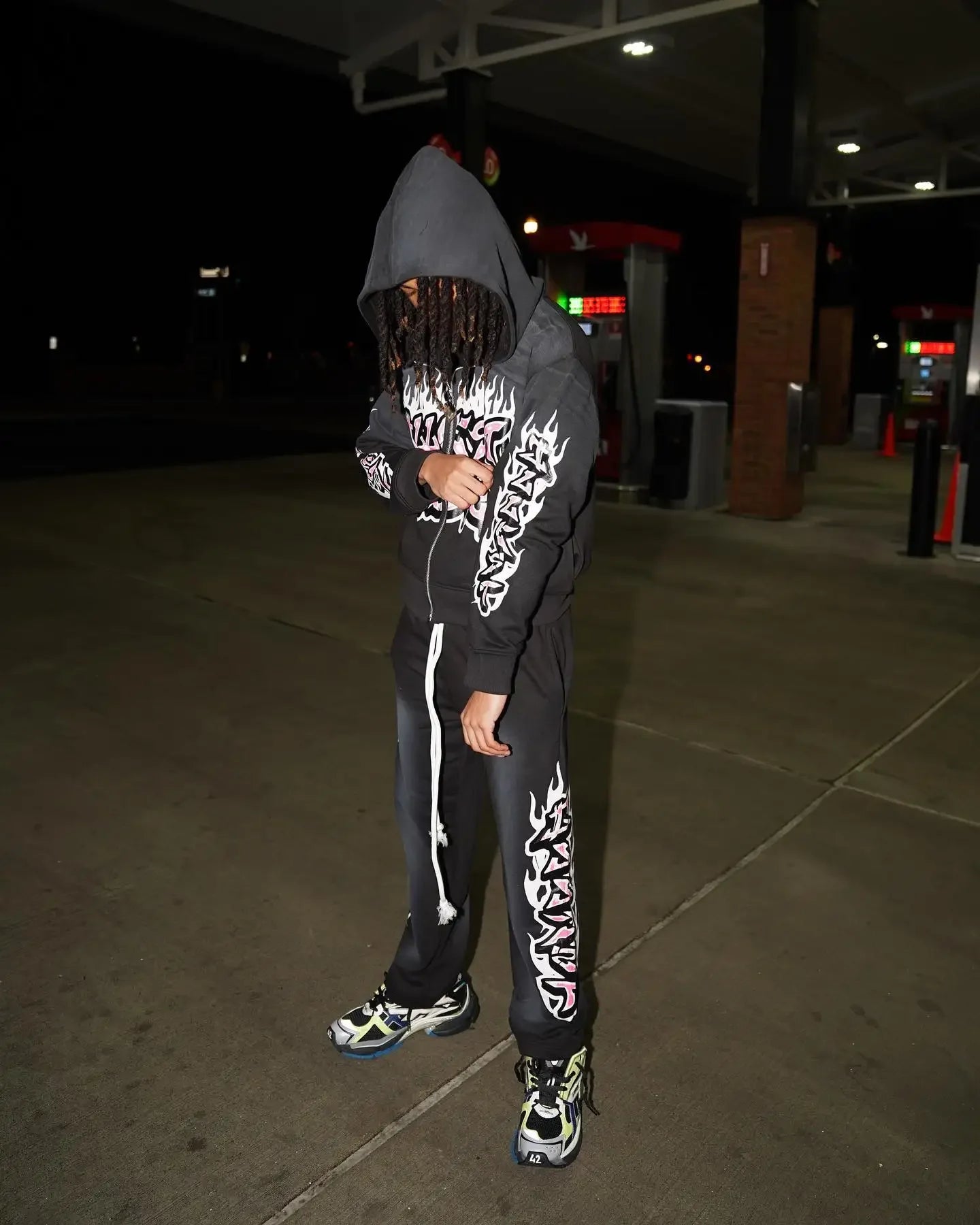 y2k street hip-hop goth trend oversized hoodie suit men's fashion Harajuku style casual loose versatile zipper sweatshirt top Street King Limited