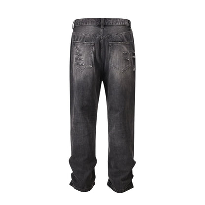 frayed hole washed pantalones hombre baggy jeans mens straight hip hop casual ropa y2k denim pants oversized cargo trousers combat utility trousers