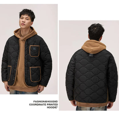 autumn winter quilted jacket men thick plaid blazer jacket commuter man business streetwear fashion suit coat outerwear unique default style 1396