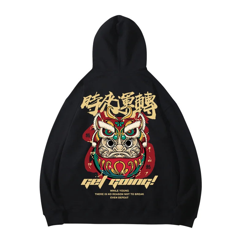 Japanese Streetwear Graphic Print Mens Hoodies Harajuku Fashion Fleece Pullovers Oversized Loose Comfortable Y2K Sweatshirts Street King Limited