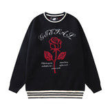 "Big Rose" Unisex Men Women Streetwear Graphic Sweater Daulet Apparel