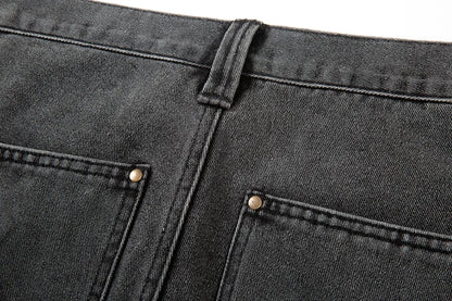 Harajuku Black Graffiti Flared Jeans Pants Patches Hip Hop Splashed Ink Wide Jeans Trousers Blue Slim Fit Washed Jeans for Men Street King Limited