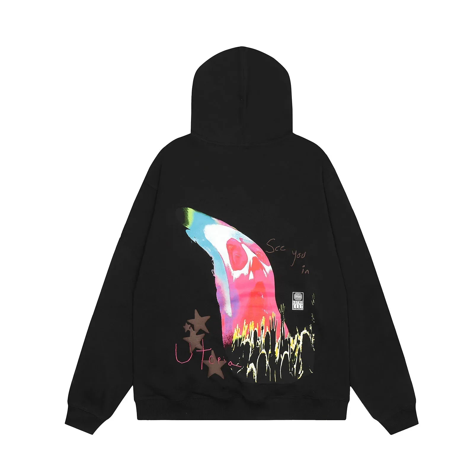 Y2k Cactus Jack Stars Puff Print Hooded Hoodies for Men and Women Streetwear Ropa Hombre Sudaderas Oversized Sweatshirts Street King Limited
