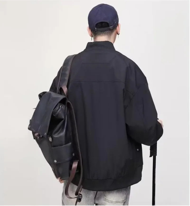 2024 spring american pilot jacket mens multi pocket trendy street loose bomber cardigan couple fashion zipper baseball coats unique default style 2793