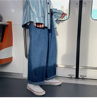 Men Wide Leg Jeans Loose Straight Baggy Denim Pant Men's Women's Streetwear Skateboard Pants Oversized Hip Hop Casual Trousers Street King Limited