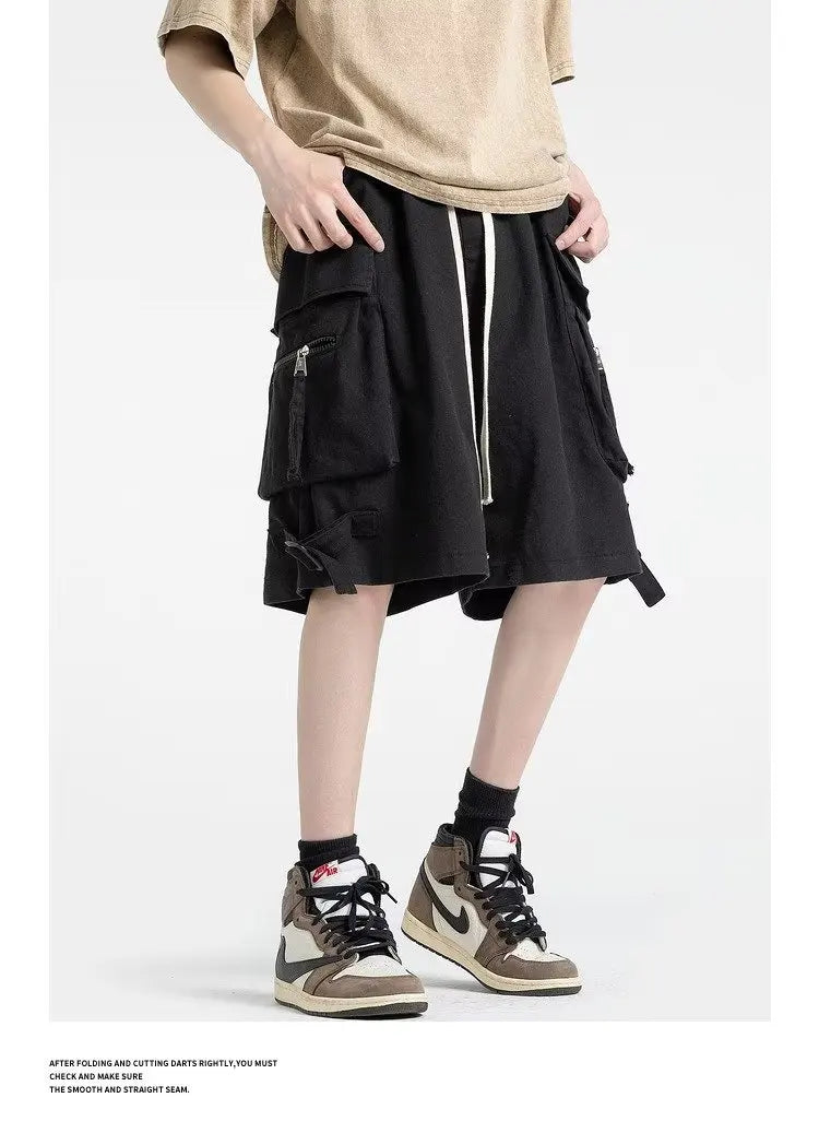 Mens Cotton Cargo Shorts Men Multi Pocket Solid Tactical Cargo Shrots Men's Outdoor Breathable Military Shorts Male 2024 Summer Street King Limited