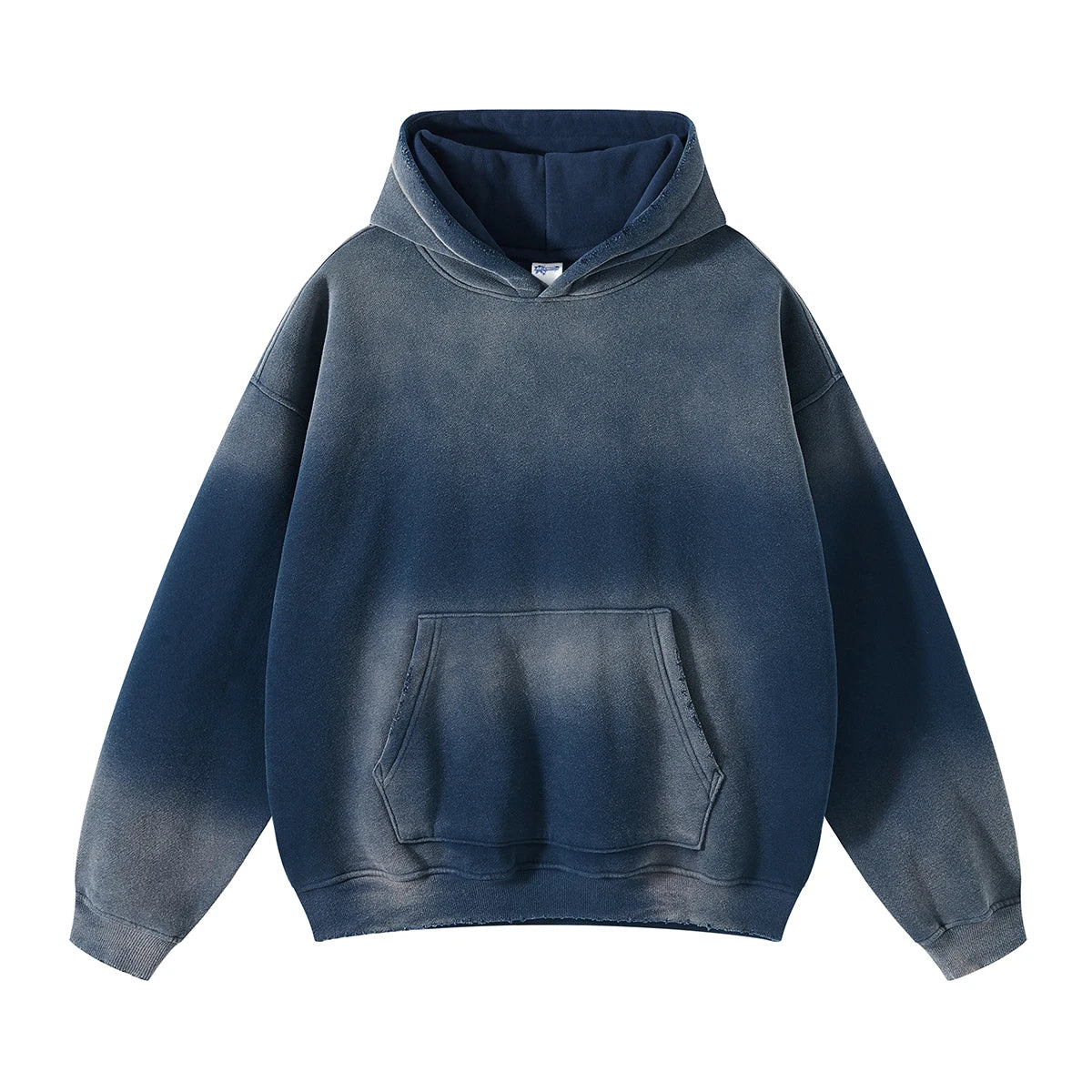 Autumn and Winter Washing Spray Dyeing Baggy Hoodies Distressed Hip Hop Gradient Men's and Women's Oversize Hooded Sweatshirts Street King Limited