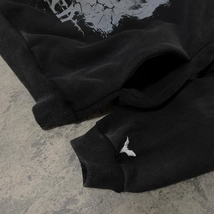 European and American New Dark Style Printed Oversized Hoodie Men Y2k Harajuku High Street Hip-hop Retro Fashion Pullover Women Street King Limited