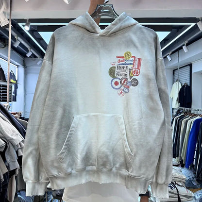 24AW do dirty damage print fleece hoodie Street King Limited