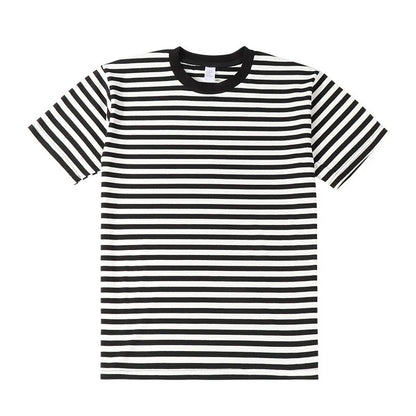 Japanese Vintage Nostalgic Striped T-Shirts For Men And Women Short-Sleeved Cotton Men's Loose Half-Sleeved Sea Soul Shirt Street King Limited