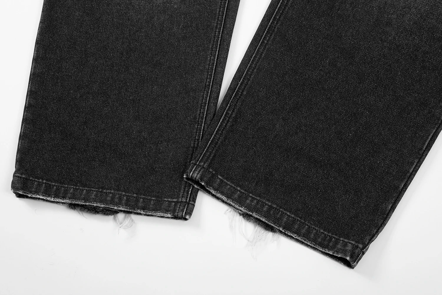 Hip Hop Washed Knee Hole Baggy Wide Leg Casual Jeans for Men Y2K Ripped Loose Distressed Denim Trousers Oversized Cargo Pants Street King Limited