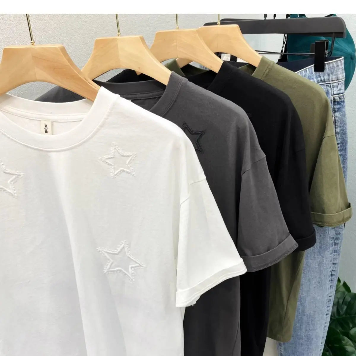 2024 American style men and women summer pentagram round neck short sleeved trendy couple loose retro casual T-shirt top y2k Street King Limited