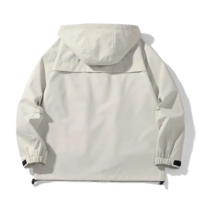 japanese outdoor jackets classic men solid color jacket spring autumn hooded coat basic zipper up windbreaker unisex outerwear minimalist street pants