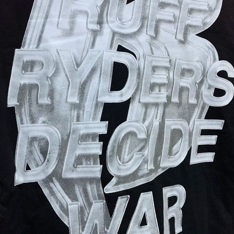 Best Quality WHO DECIDES WAR Hoodies Letter Printing Men Woman Oversized Casual Vintage Hip Hop Pullover Sweatshirts Street King Limited