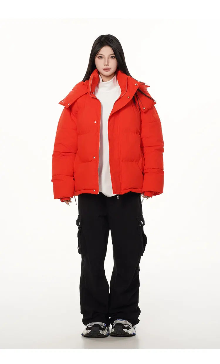 men women winter fashion loose casual cotton padded hooded parkas jacket campus boy gril thicken warm snow coat outerwear unique default style 1094