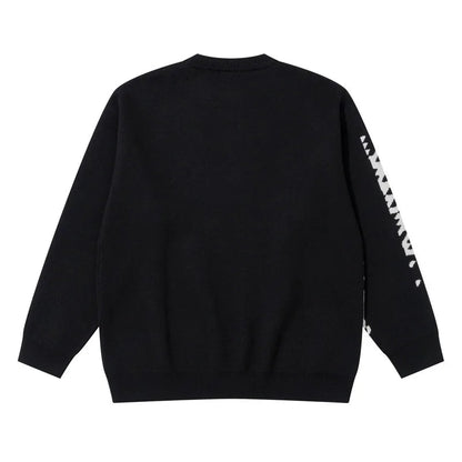 Mens Knitted Sweater Fashion Pixel Abstraction Human Face Pullovers Casual O-neck Unisex Harajuku Streetwear Loose Knit Jumpers Street King Limited