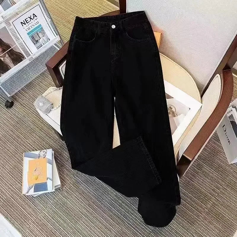 harajuku black pants hip hop retro men women gothic high waist wide trouser graphic embroidered baggy jeans streetwear y2k jeans unique jeans style 1792