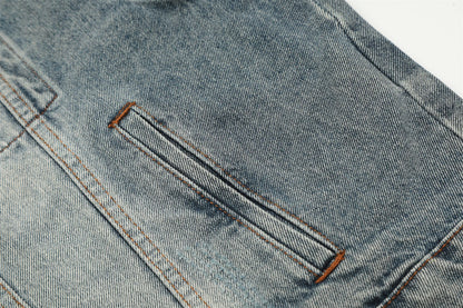 24fw kanye west yzy brand fashion high street heavy weight denim jacket worn quality jacket coat for men unique jeans style 81