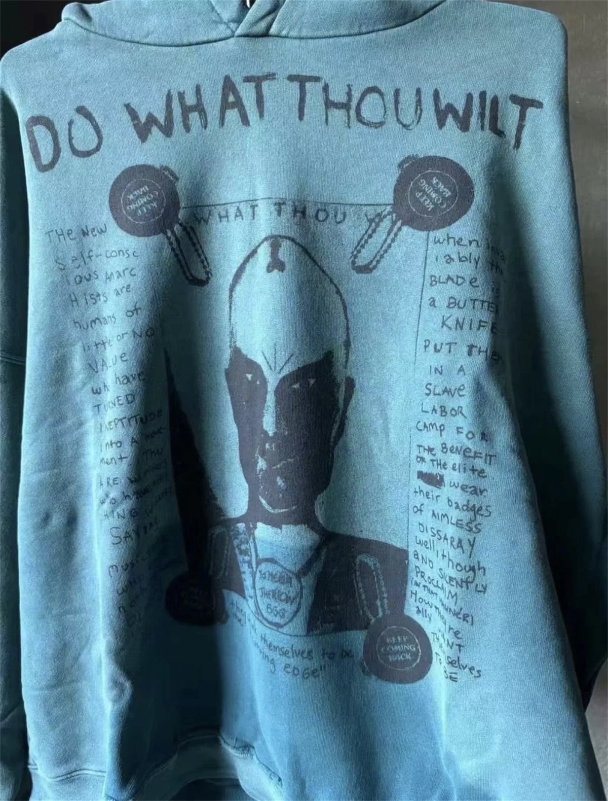 2024 Winter ERD Brand Fashion Vintage Letter Print Cotton DO WHAT THOU WILT HOODIES Street King Limited