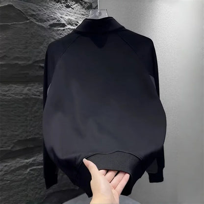 Autumn Half Zipper Polo Sweatshirts Men's 2024 New Casual Stand-up Collar Pullover Hoodies Patchwork Fleece Y2K Sudaderas Street King Limited