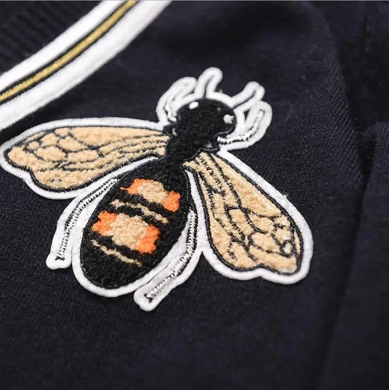 New luxury Men Luxury Winter gentleman embroidery Bees Knit Casual Sweaters Cardigans Asian Plug Size High quality Drake #E197 Street King Limited