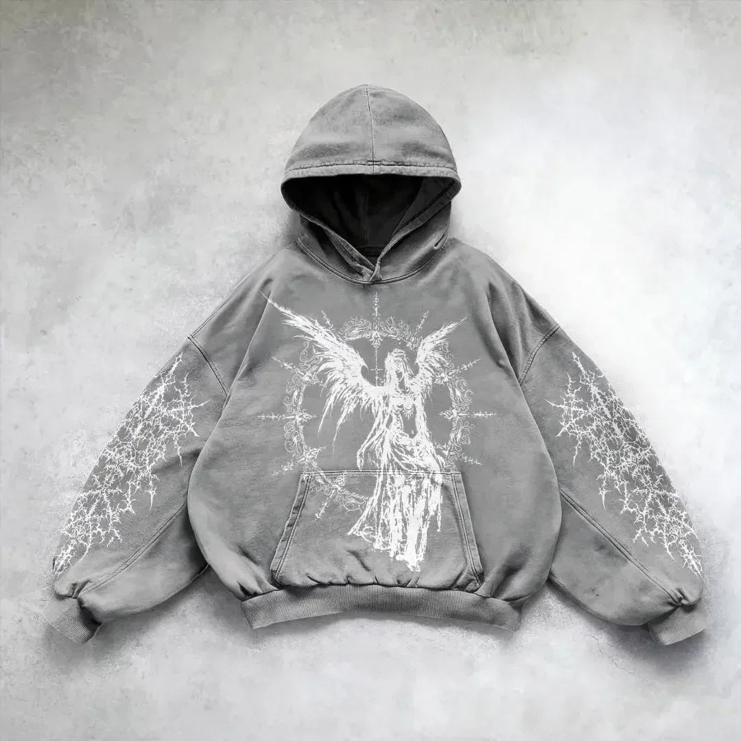 Harajuku hoodie y2k tops oversized sweatshirt shining angel hoodies women goth new couples goth streetwear gothic clothes Street King Limited