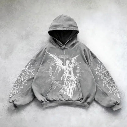 Harajuku hoodie y2k tops oversized sweatshirt shining angel hoodies women goth new couples goth streetwear gothic clothes Street King Limited