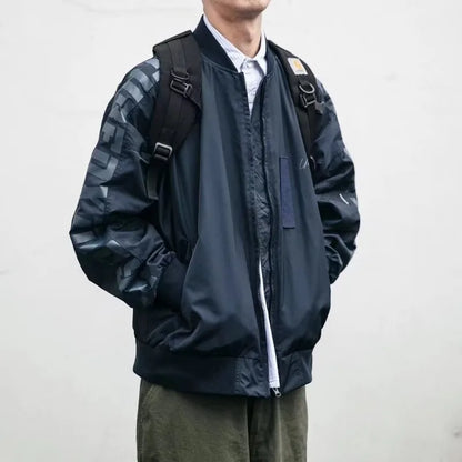 japanese trendy charge jacket mens american pilot windproof tooling coats thin loose letter printed unisex baseball jersey unique default style 2268