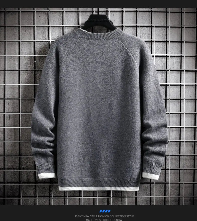 Brand Clothing Men Winter High Quality Knitted Sweaters/Male Slim Fit Solid Color Round Neck Pullover Man Casual Sweaters 3XL Street King Limited