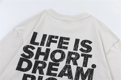2024 New FP Vintage Retro Letter Reeborn Printing High-Street Distressed Casual Tops T-Shirt Street King Limited
