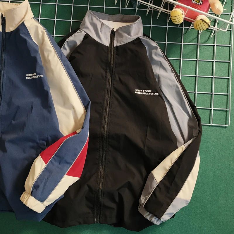hip hop varsity baseball jackets mens harajuku patchwork color block coats oversized casual loose thin windbreaker jacket unisex unique default style 4340