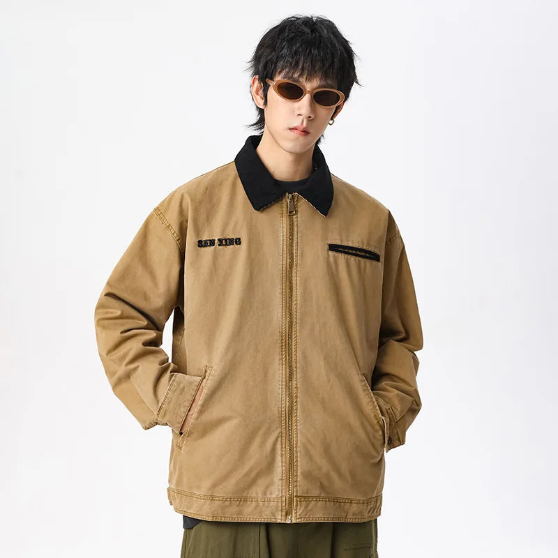 american vintage washed mountain outdoor high street detroit jacket men japan korea fashion loose casual cargo jacket coat unique cargo style 874