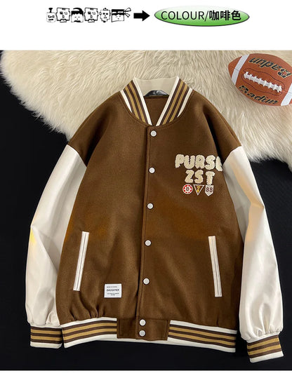 bomber jacket men women high quality suede fabric ins hip hop streetwear varsity jackets new brand baseball coat unique default style 5107
